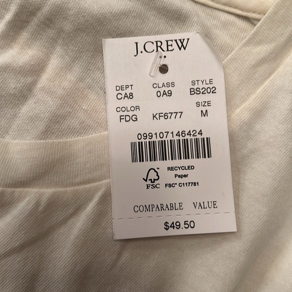 New with tag. J crew super cute long sleeve tee size medium - Picture 2 of 3